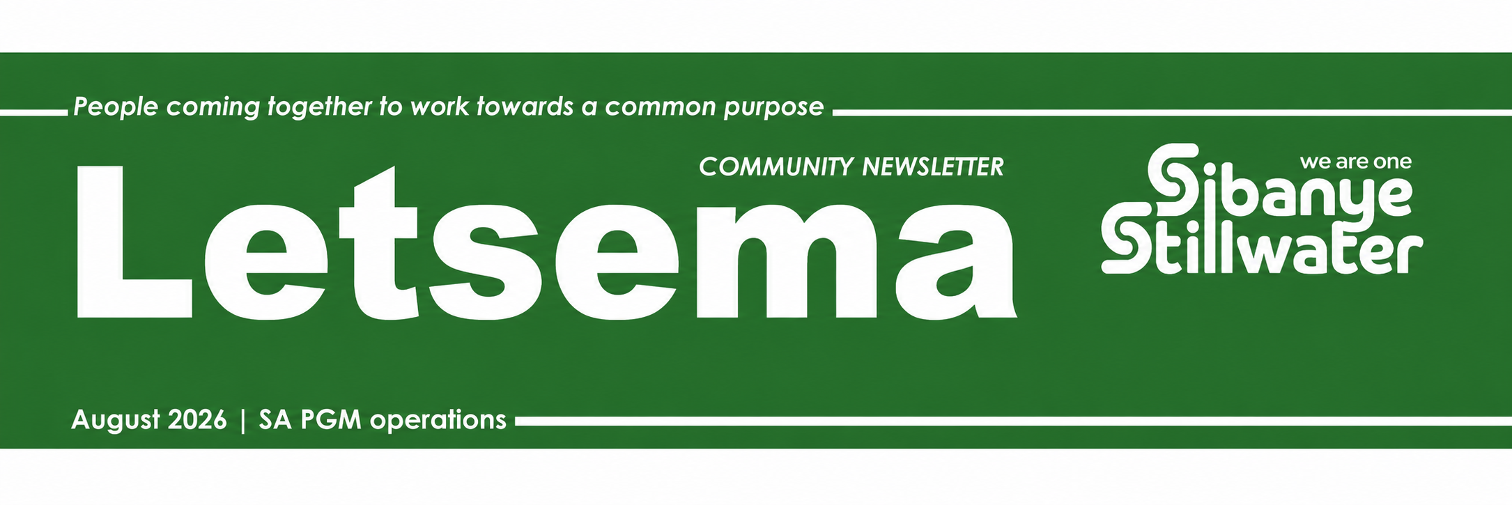 Letsema — Sibanye-Stillwater community newsletter, August 2026