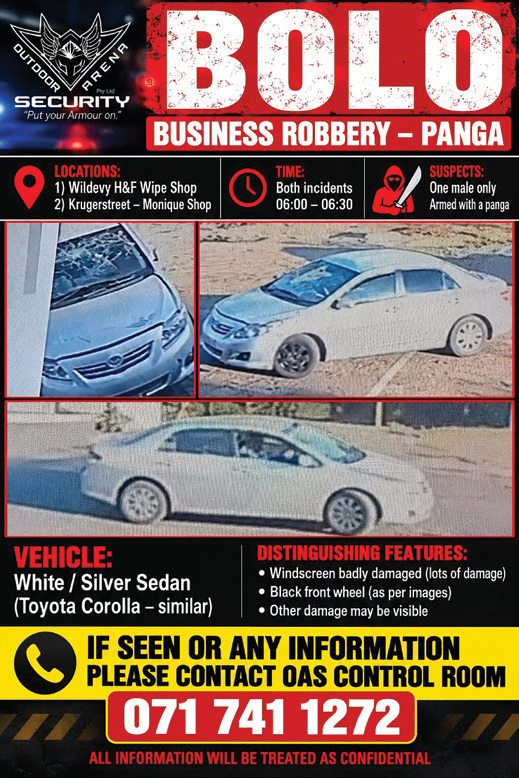 Panga robber strikes as Rustenburg businesses open