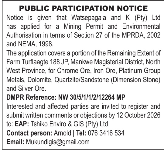 PUBLIC PARTICIPATION NOTICE