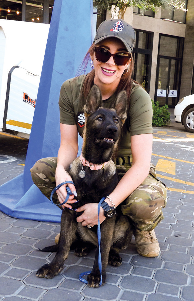 THE NEXT GENERATION | Charné Holsthyzen, co-owner of HenCor Tactical Solutions, introduced 12-week-old DDR German Shepherd Azira — a promising young addition to the HenCor family.