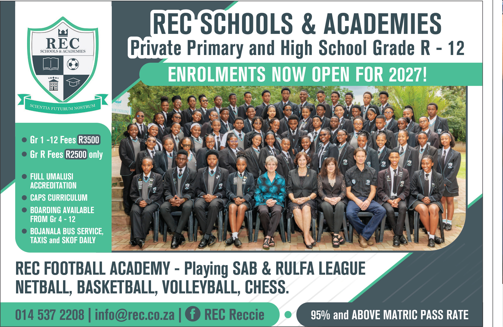 REC Schools & Academies — Enrolments open for 2027